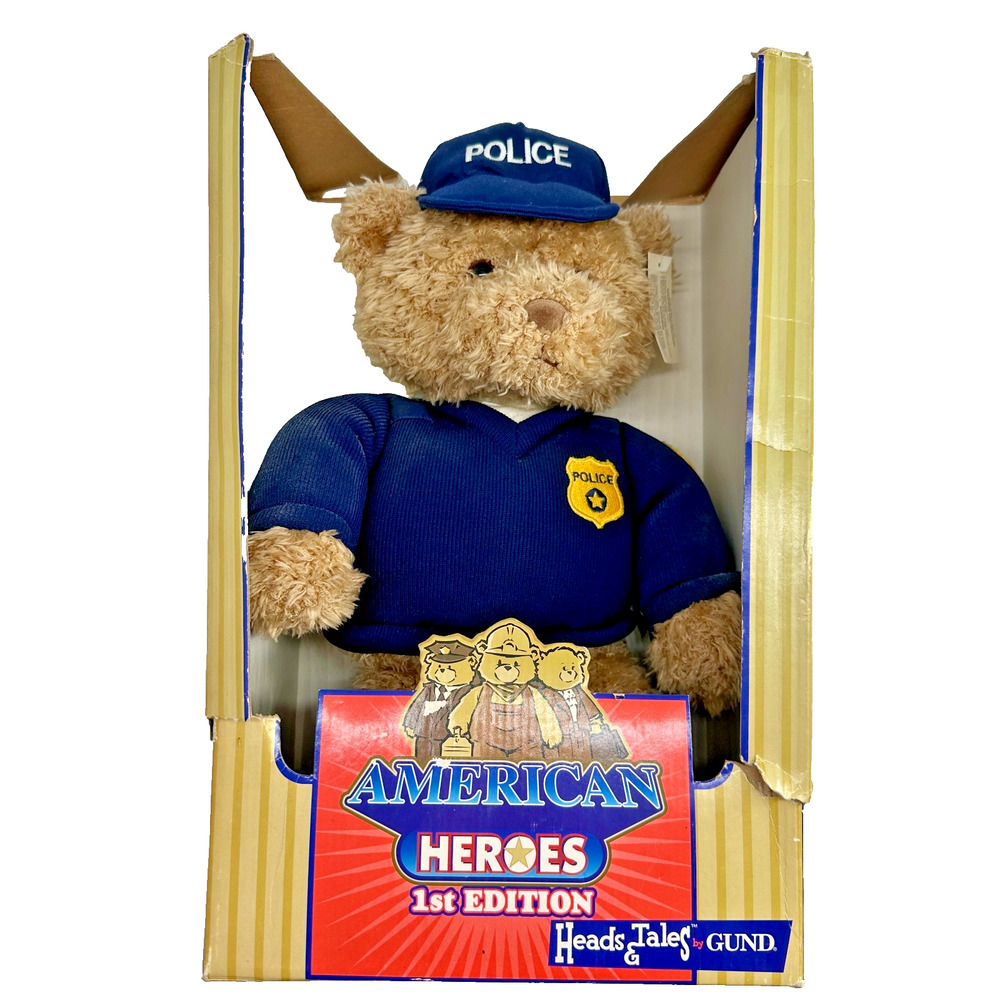 Gund Teddy Bear American Heroes 1st Edition Policeman New in Box Kidcore Vintage